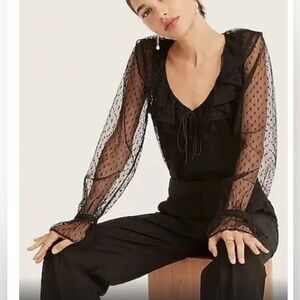 Jcrew polka dot lace top